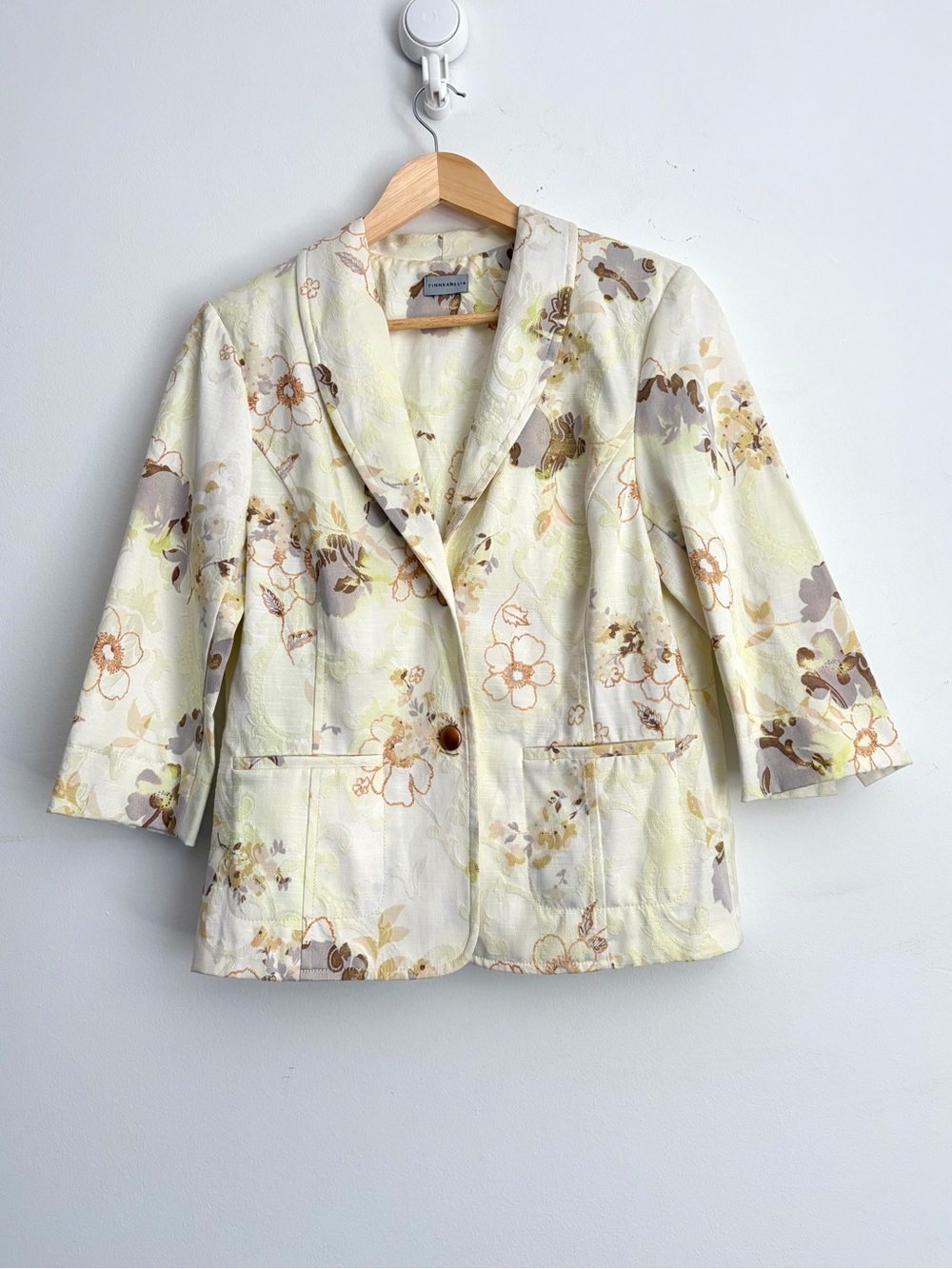 Finnkarelia Brocade Floral Blazer Romantic Garden Party Size 6